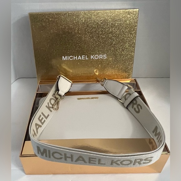 New MICHAEL KORS JET SET LG XBODY LEATHER CREAM BAG With Box - Picture 6 of 16